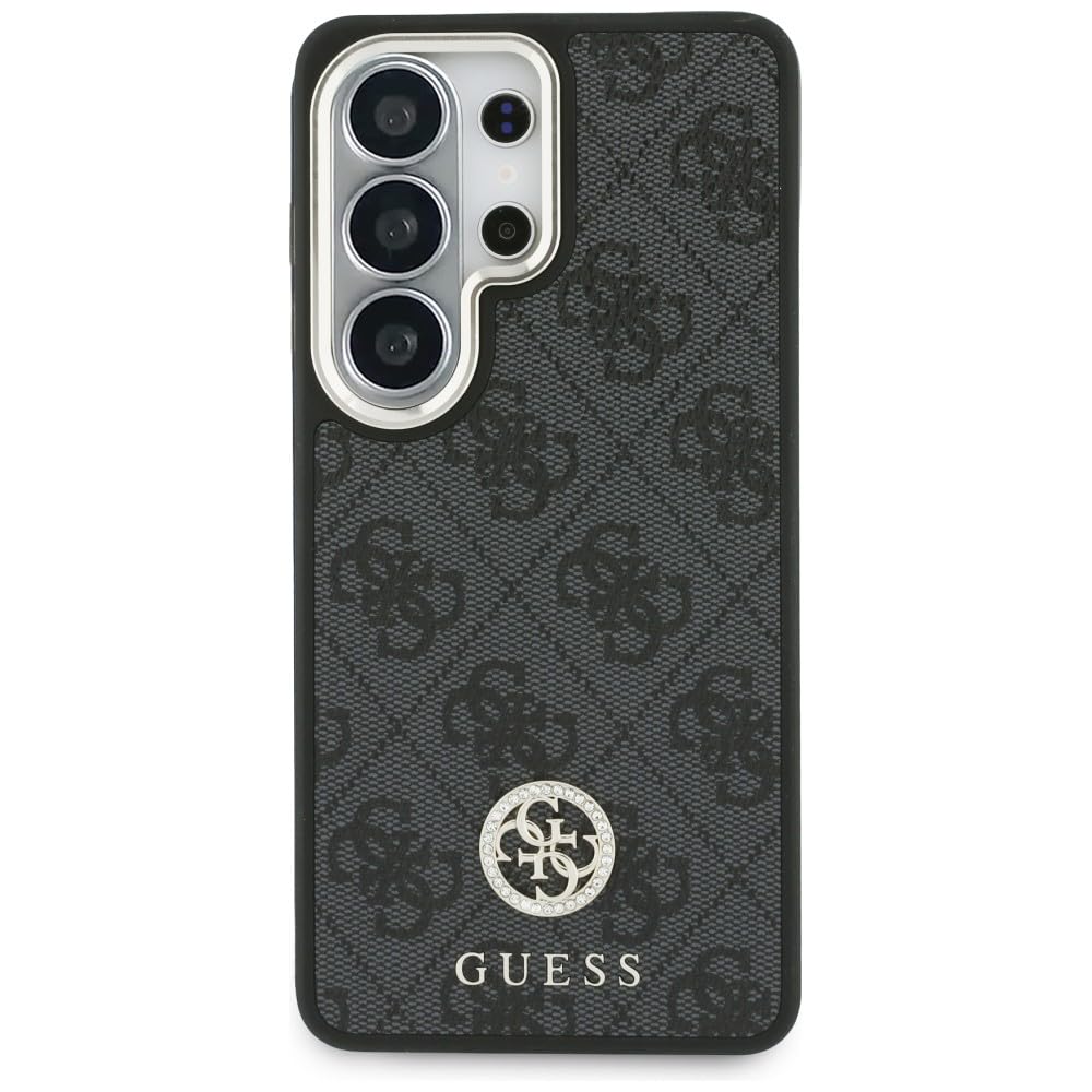CG MOBILE Guess etui + smycz 4G, duża bransoletka ze strasu, trójkątna bransoletka kompatybilna z MagSafe do Samsung Galaxy S26 Ultra (czarna)