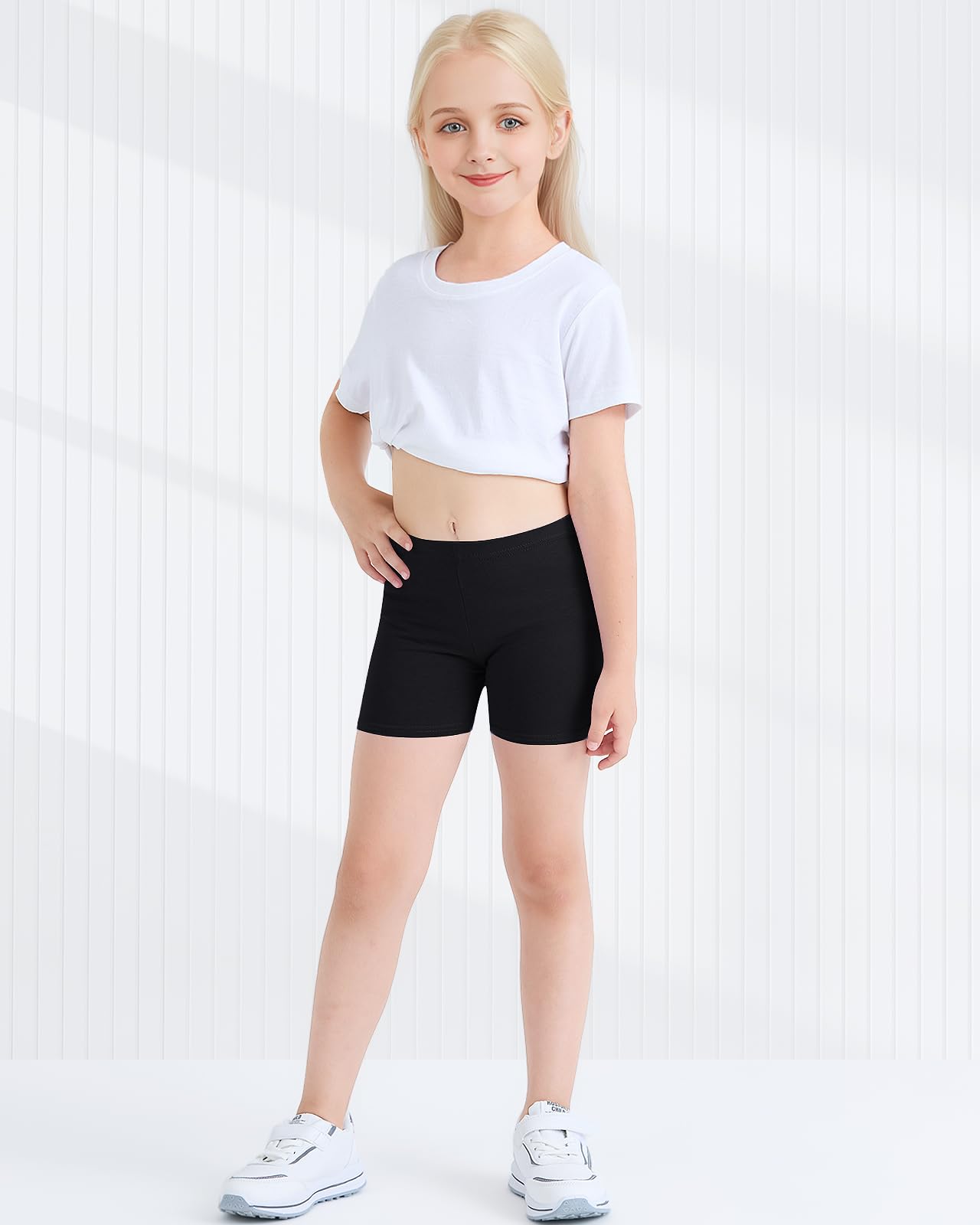 Domee Shorts Pantalones Cortos Leggings Deporte Verano Algodón Niñas 3 Pack
