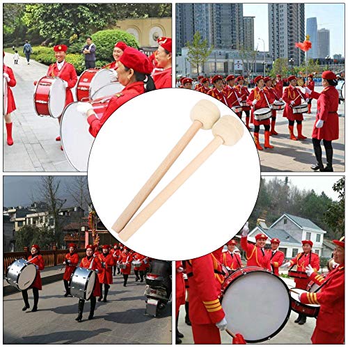 Tamburo Legno Martello, Tamburo Martello Di Lana, 2 Pezzi Di Lana Bastone Mazze Martello Manico In Legno Accessori Per Strumenti A Percussione Per Percussioni Marching Band