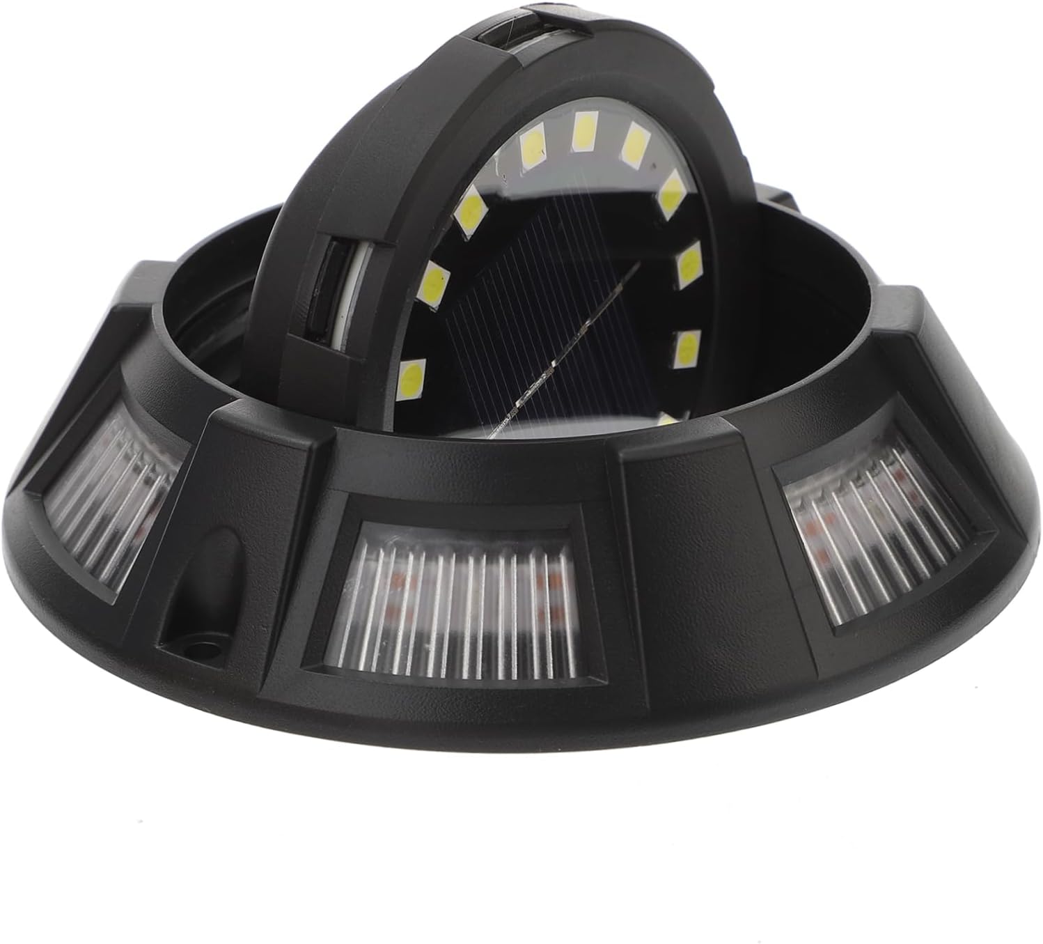 Mikikit 4Pcs Solar Outdoor Ground Lights for Lawn Patio Pathway Rotatable Side Glow Landscape Lighting Easy Install Solar Garden Lights for Walkway and Driveway