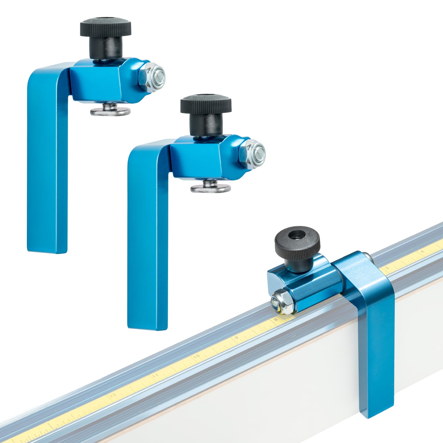 POWERTEC 71367-P2 3-Inch Fence Flip Stop for Woodworking, 2PK