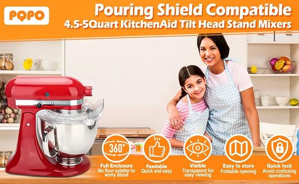 Pouring Chute and Splash Guard for KitchenAid 4.5-5 Qt Tilt-Head Mixers by PQPO - Used condition - Image 8