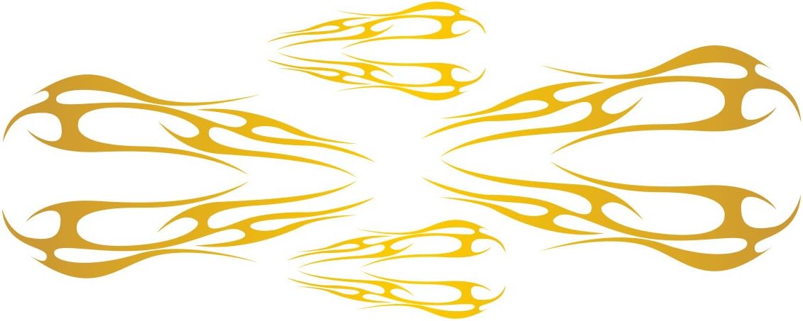 Motorcycle Flame Tribal KIT - Biker custom decal (Met. Gold)