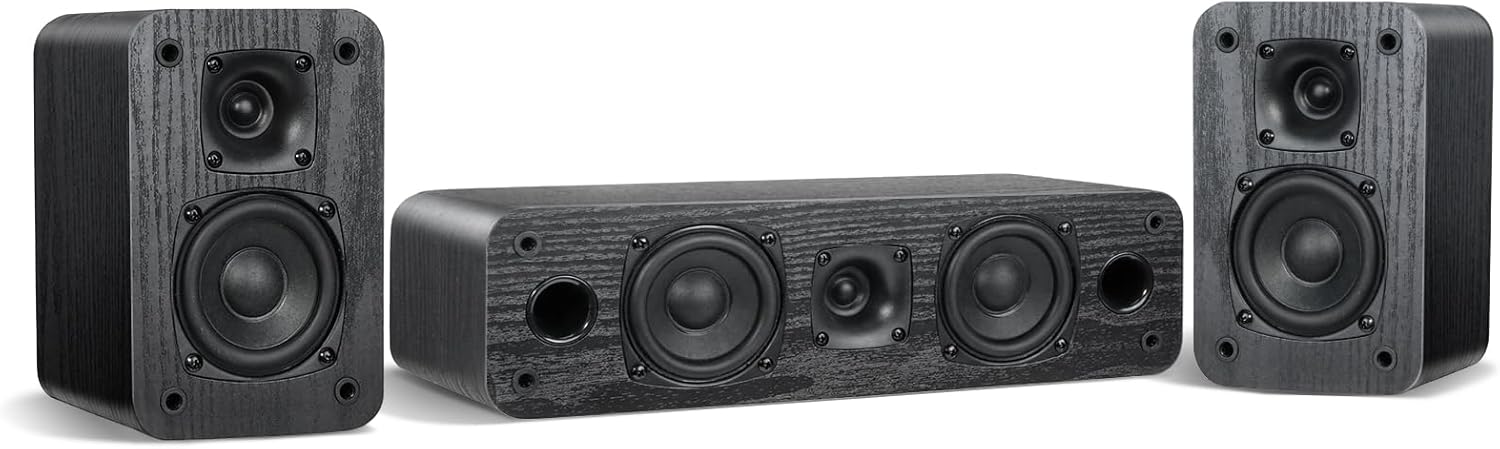 Saiyin 3.0 Passive Home Theater System, Stereo Surround Sound Speakers with Horn Tweeter, Crystal Clear Dialogue, 150W Peak Power for Home Audio/RV, Amplifier Required (Cable Not Included)