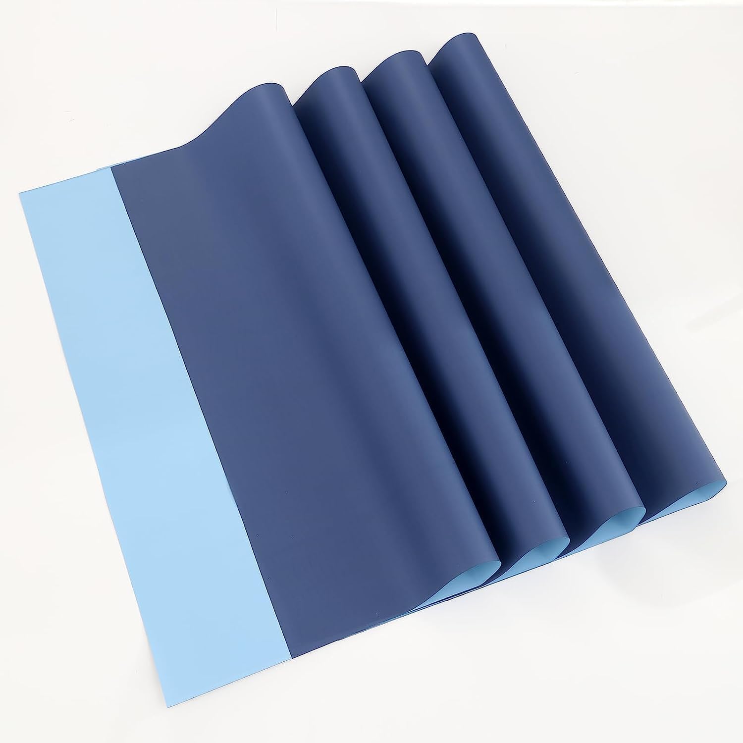 Red Dot Gift Pack of 20 Sheets Wrapping Paper 57x57cm, Double Face Flower Wrap Paper Waterproof Floral Bouquet Packing Paper DIY Craft Packing (22# BLUE + NAVY)
