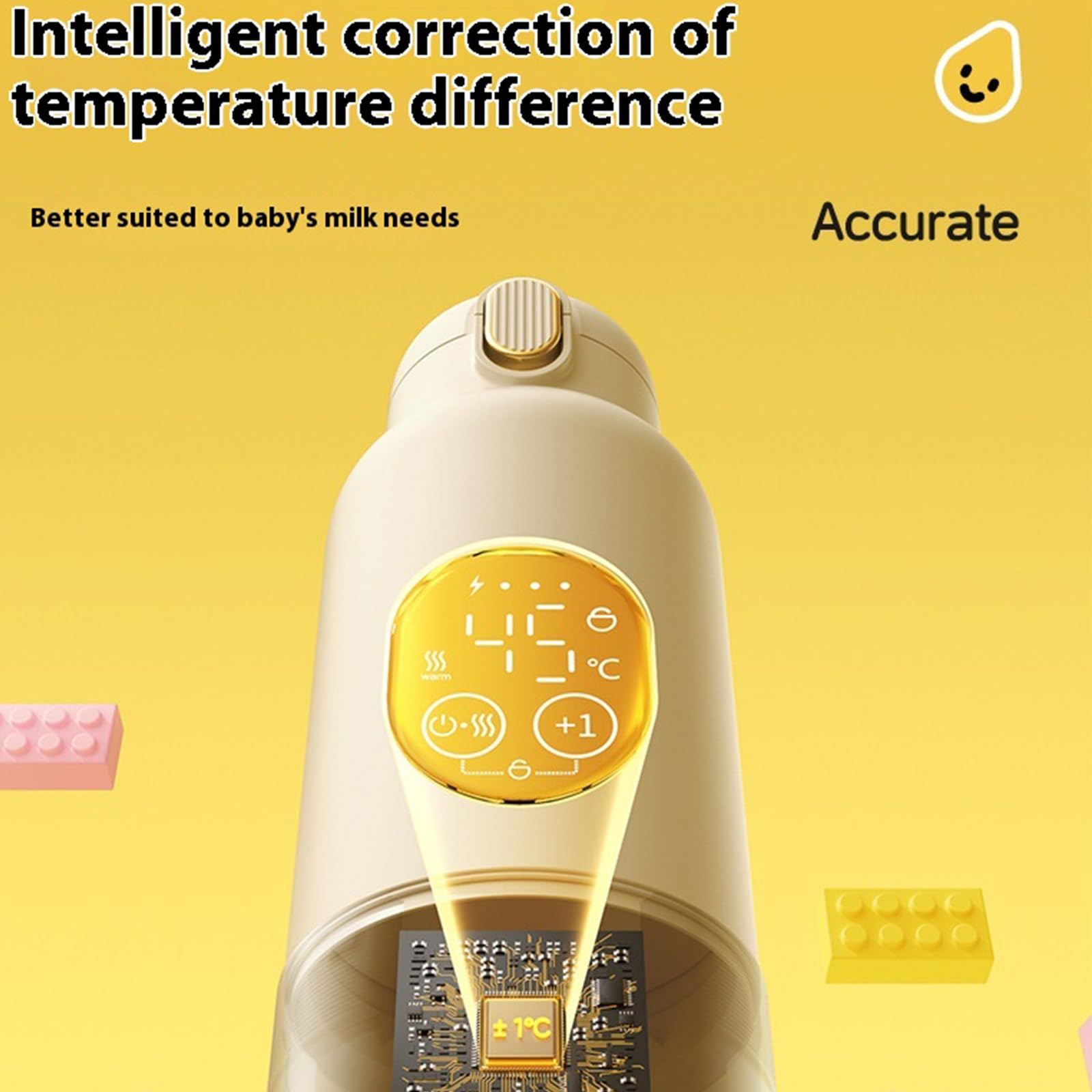 Chauffe-biberon en acier inoxydable de qualité alimentaire, contrôle de la température intérieure, 500 ml, grande capacité pour voyage, voyage, chauffe-biberon pour bébé
