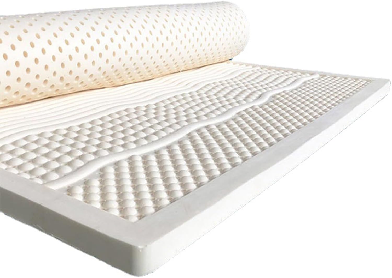 Natural Latex Mattress 4in - 100% Eco-Friendly, No Deformation, Honeycomb Ventilation, Soft & Comfortable, King Size 170x220cm (67x87in) for Ultimate Sleep Comfort