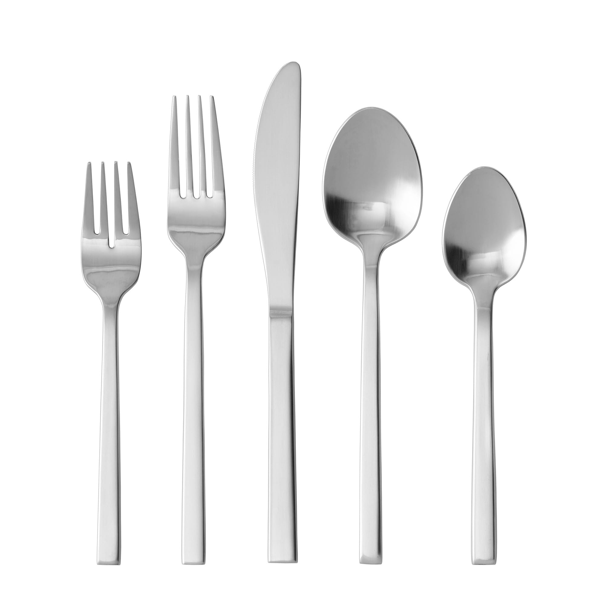 Ashton 18/10 Stainless Steel Flatware, 5 Piece Place Setting With Knife, Forks and Spoons (Service For 1), Dishwasher Safe, Antiqued