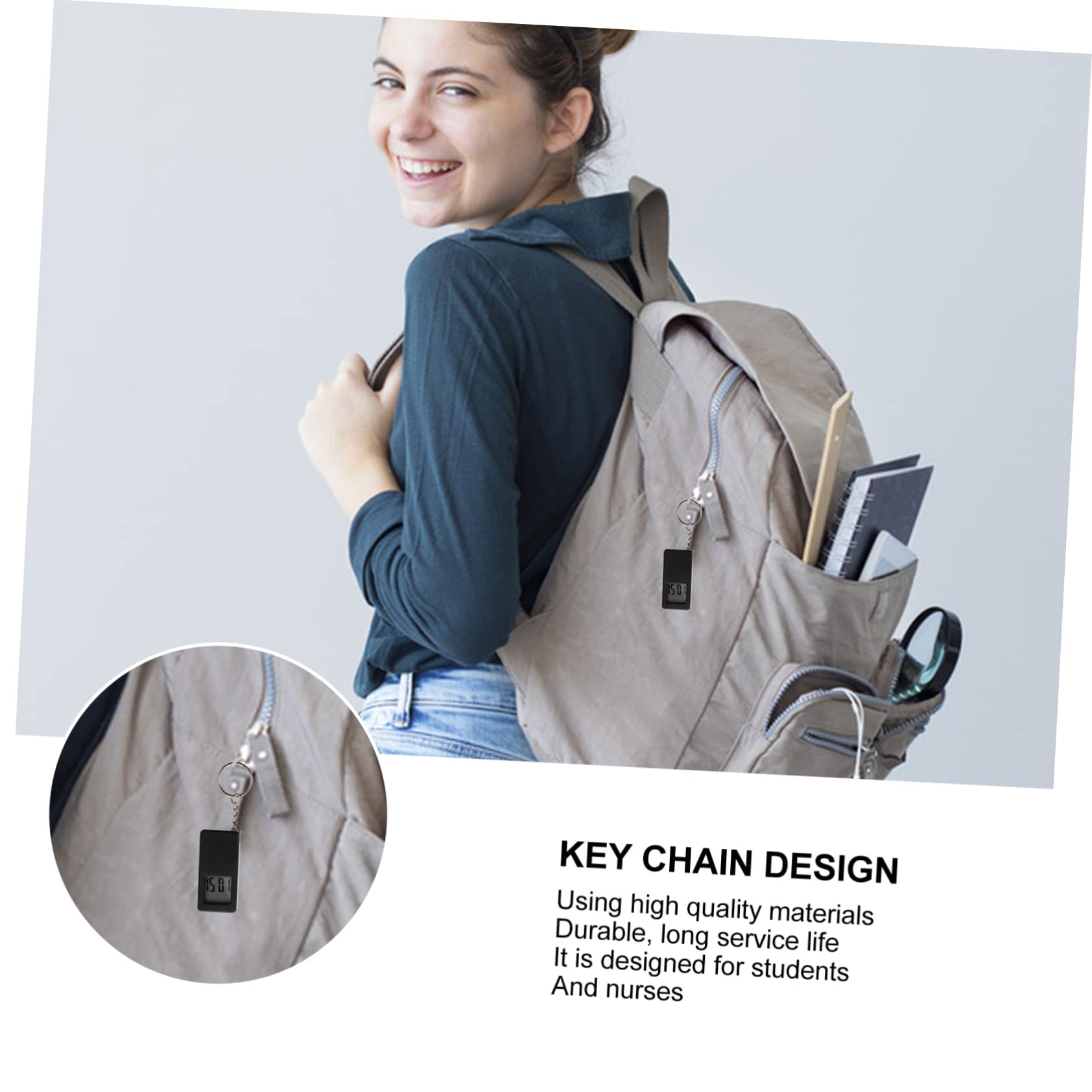 LIFKOME 3 piezas Relojes Digitales de Bolsillo con Anilla para Llavero para Estudiantes