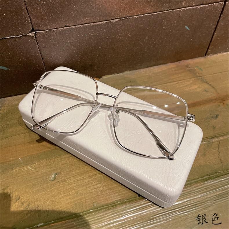 Oversized Square Anti UV Eyewear Metal Computer Readers Blue Light Blocking Flat Light Mirror Retro Reading Glasses Color