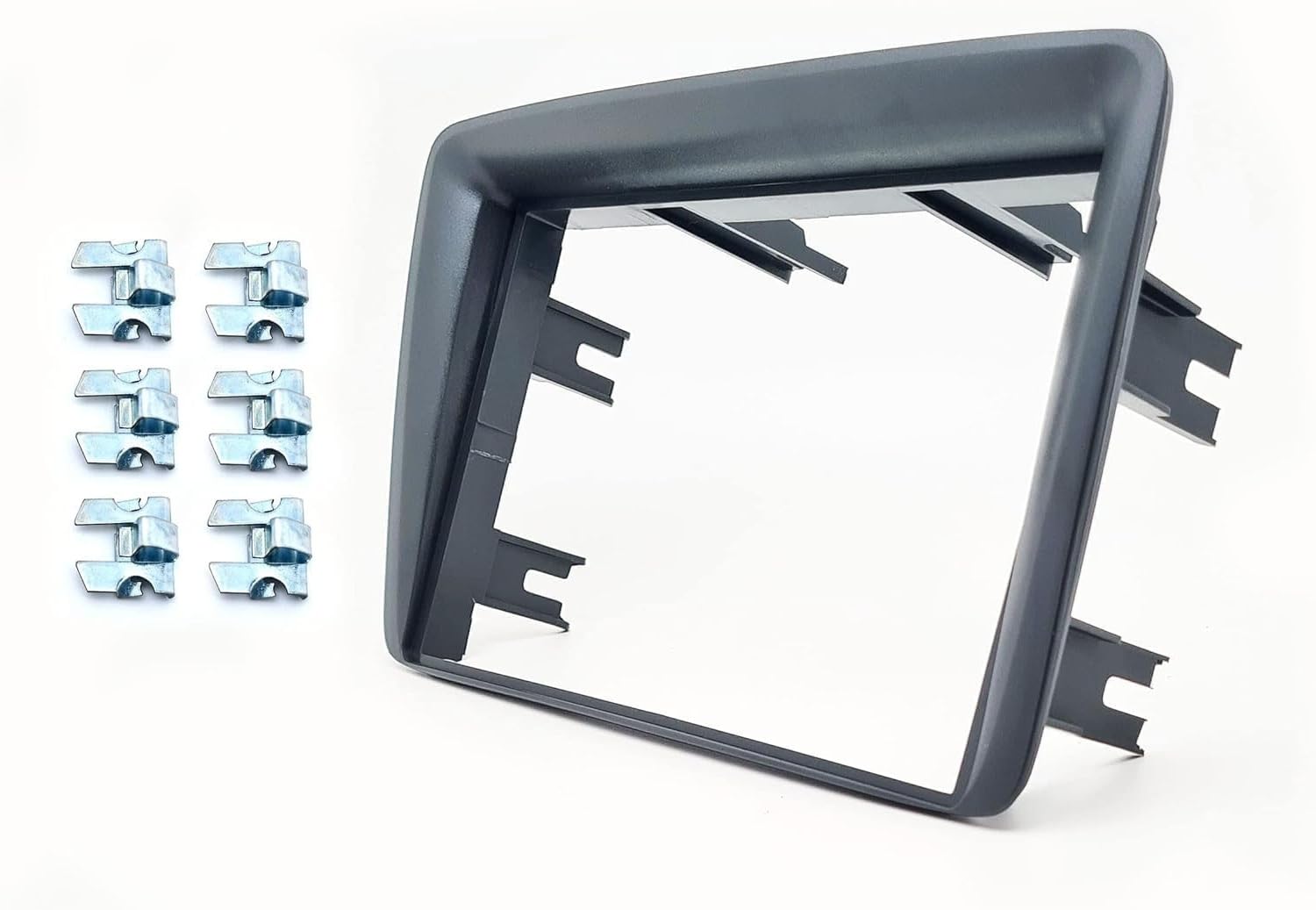 Mascherina 2DIN Adattatore Autoradio Cornice Stereo compatibile con FIAT Panda (169) dal 2003 al 2011 con Kit Fissaggio - Grigio