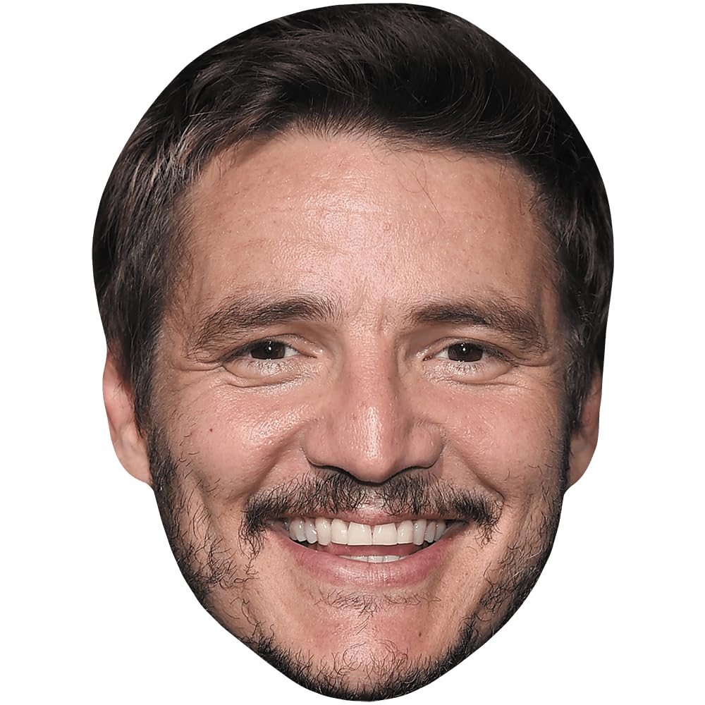 Pedro Pascal (Smile) Celebrity Mask, Flat Card Face, Fancy Dress Mask
