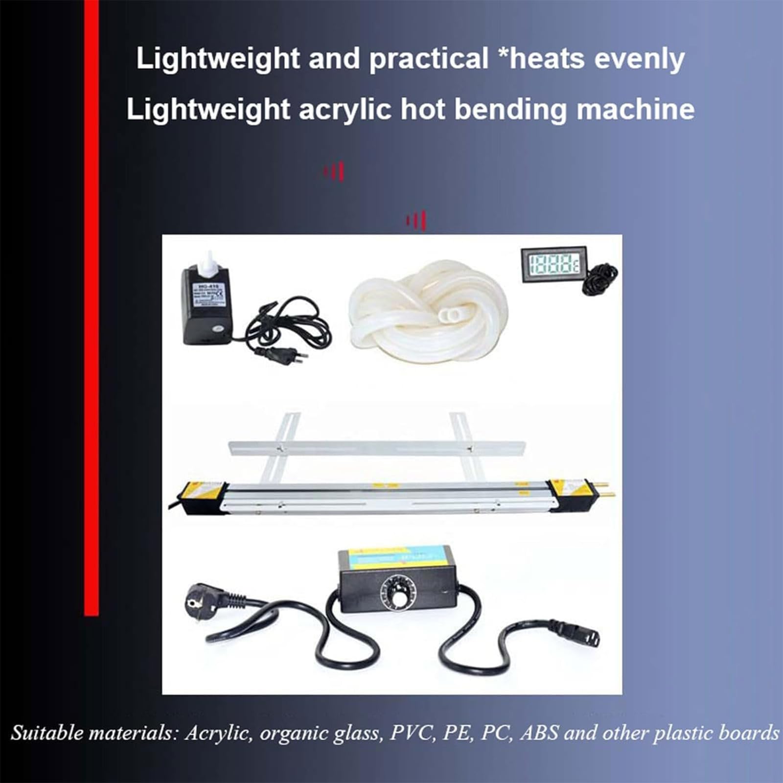 Calentador de tira de acrílico de 30 cm/60 cm, máquina de doblado en caliente de plástico de calentamiento rápido para vidrio orgánico, PVC, ABS, PP y hojas de policarbonato con soporte