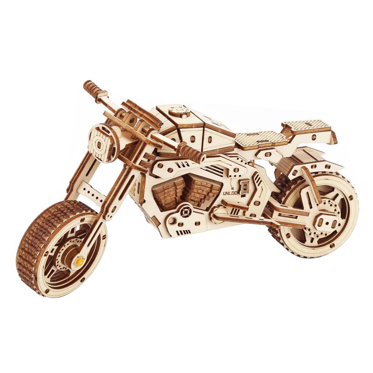 ieron Wooden Off-road Motorcycle Model kit For Adult,3D Puzzle Model Building Kits For Teens and Adults, Metallic Black