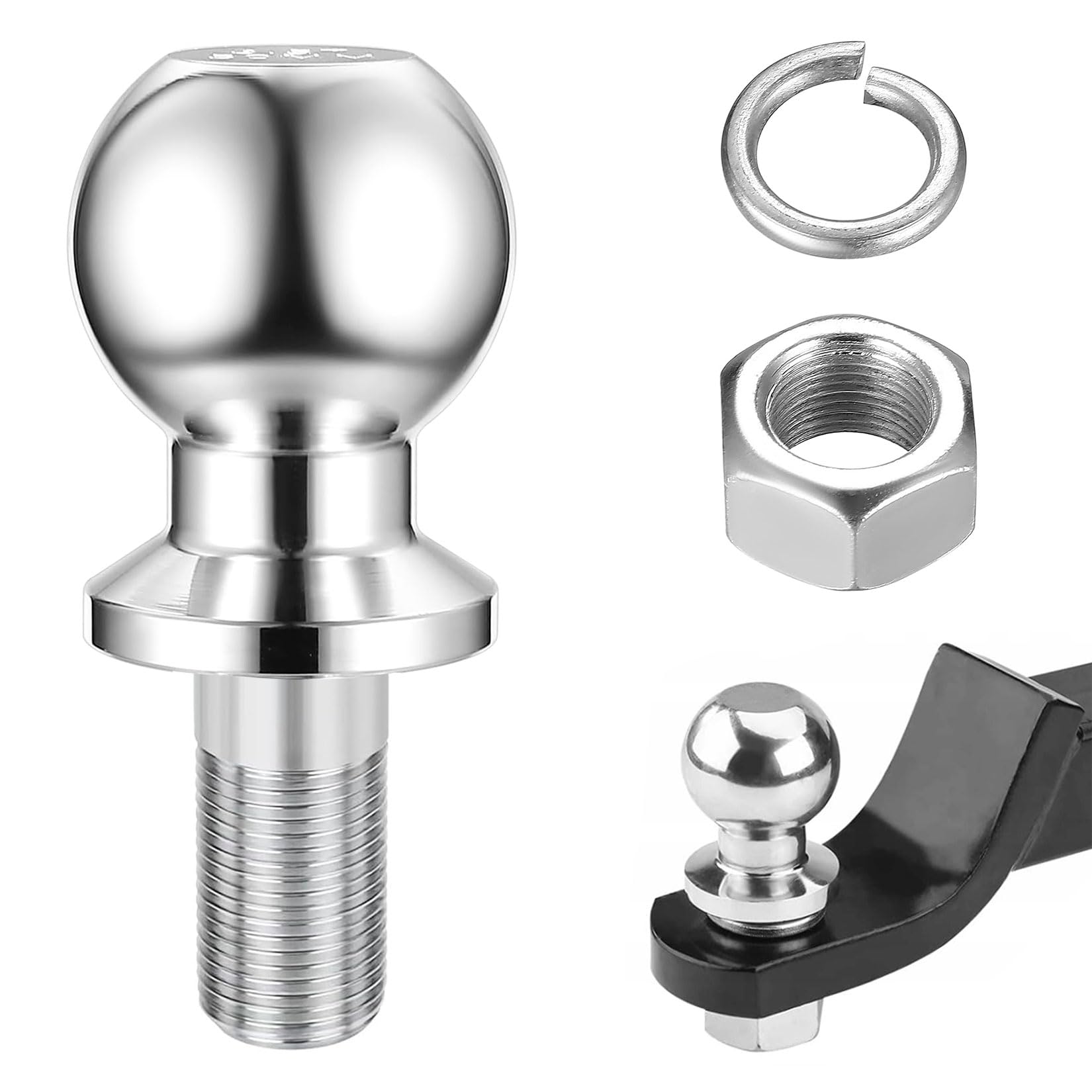 Forbabe Anhängerkupplungskugel 50mm - 3,5t Traglast Mit 22mm Schraube Für Traktor