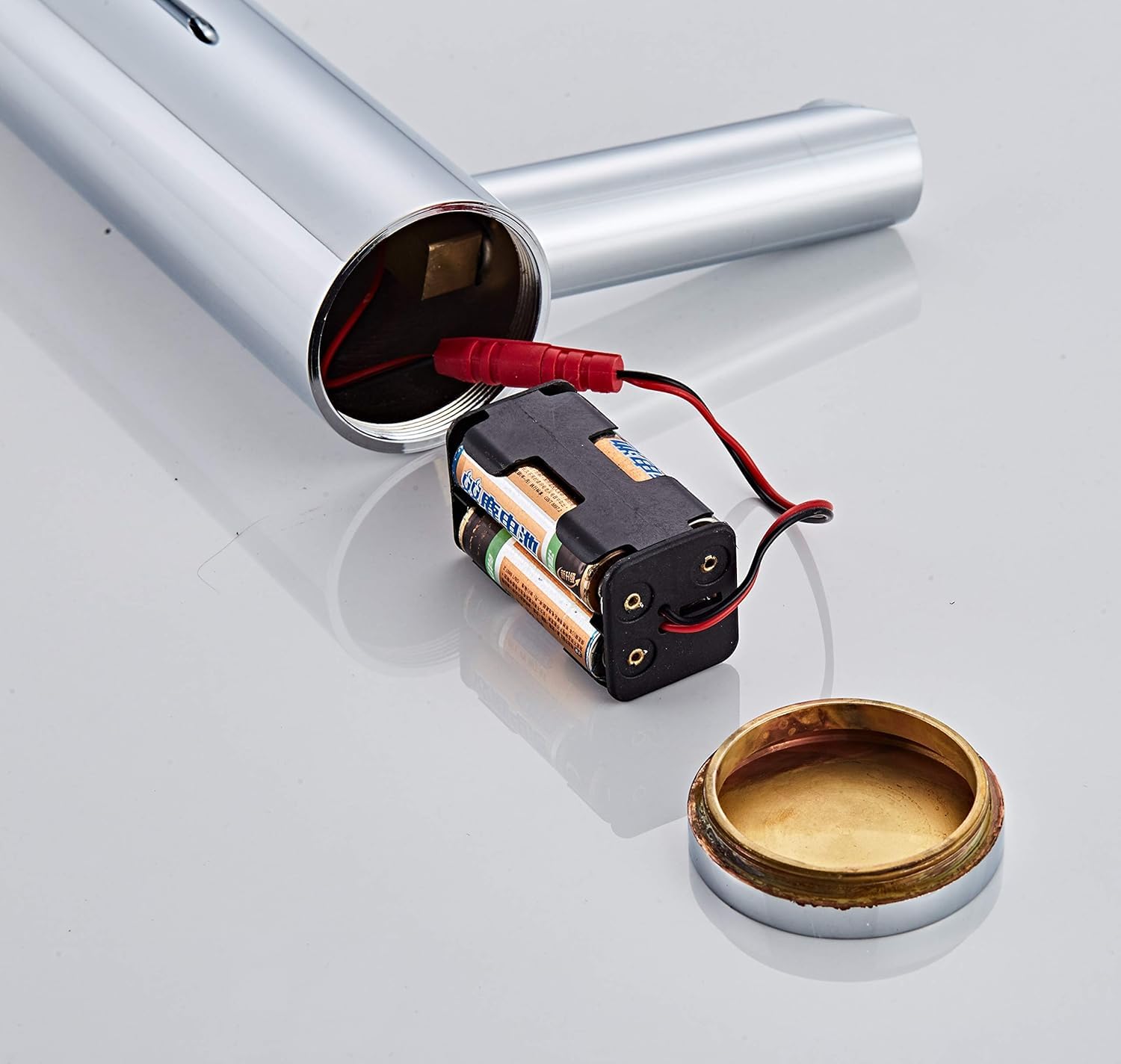 Rubinetto Bagno con Sensore Automatico A Infrarossi Senza Contactless Rubinetto per Bagno Rubinetteria Lavandino, Corpo Alto Moderno Miscelatore Ottone Cromato