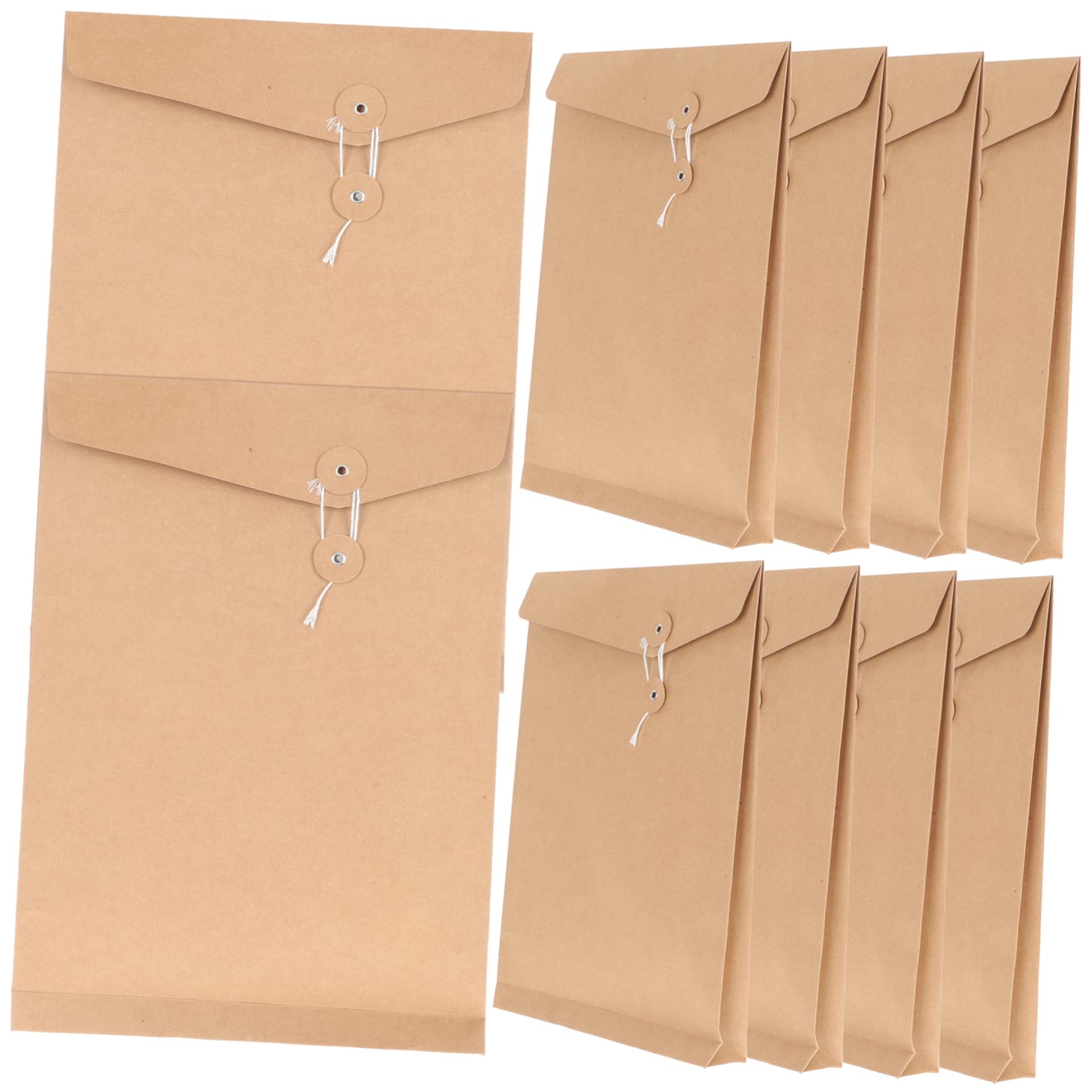 Enveloppes Kraft de Classement Ficelle, Lot de 10 pour Documents