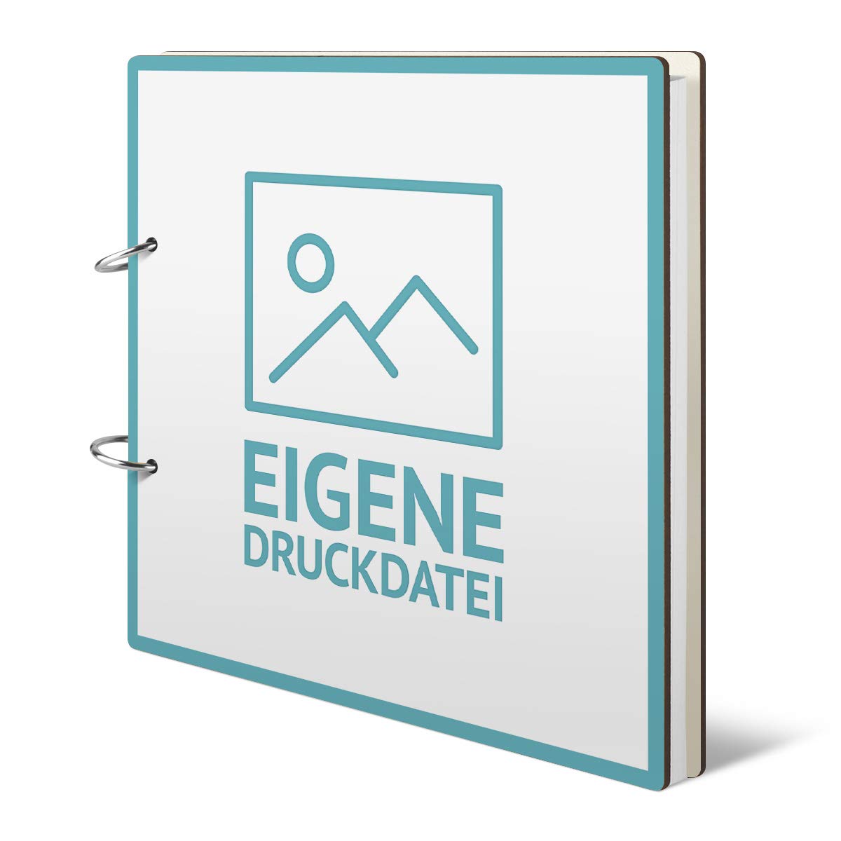 Hochzeit Gästebuch Holzcover 215 x 215 mm personalisiert mit 144 Naturpapier Innenseiten - Eigene Druckdatei