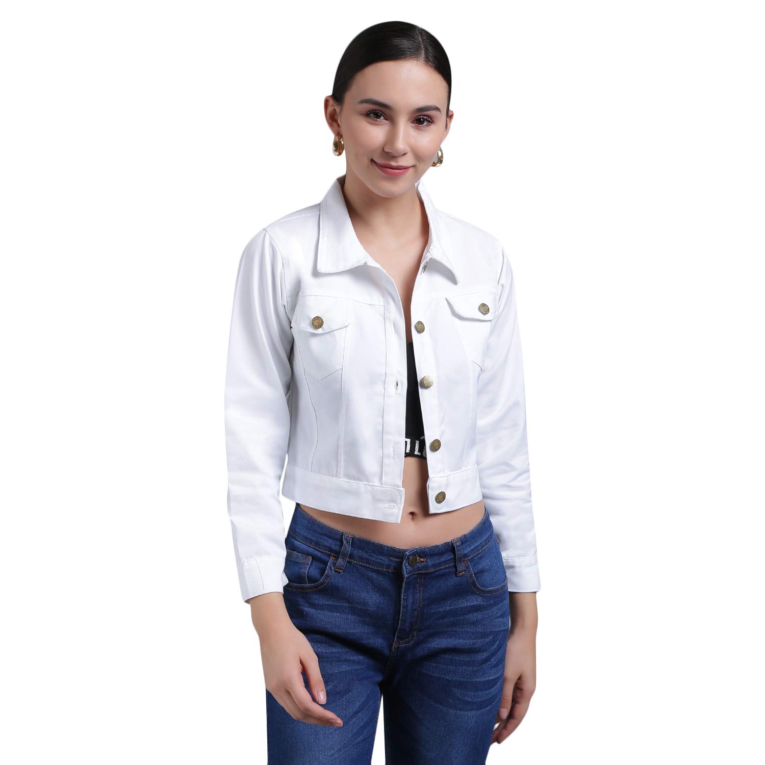 FUNDAY FASHIONWomen's Cotton Blend Self Design Plain Cotton Standard Length Blouson Jacket
