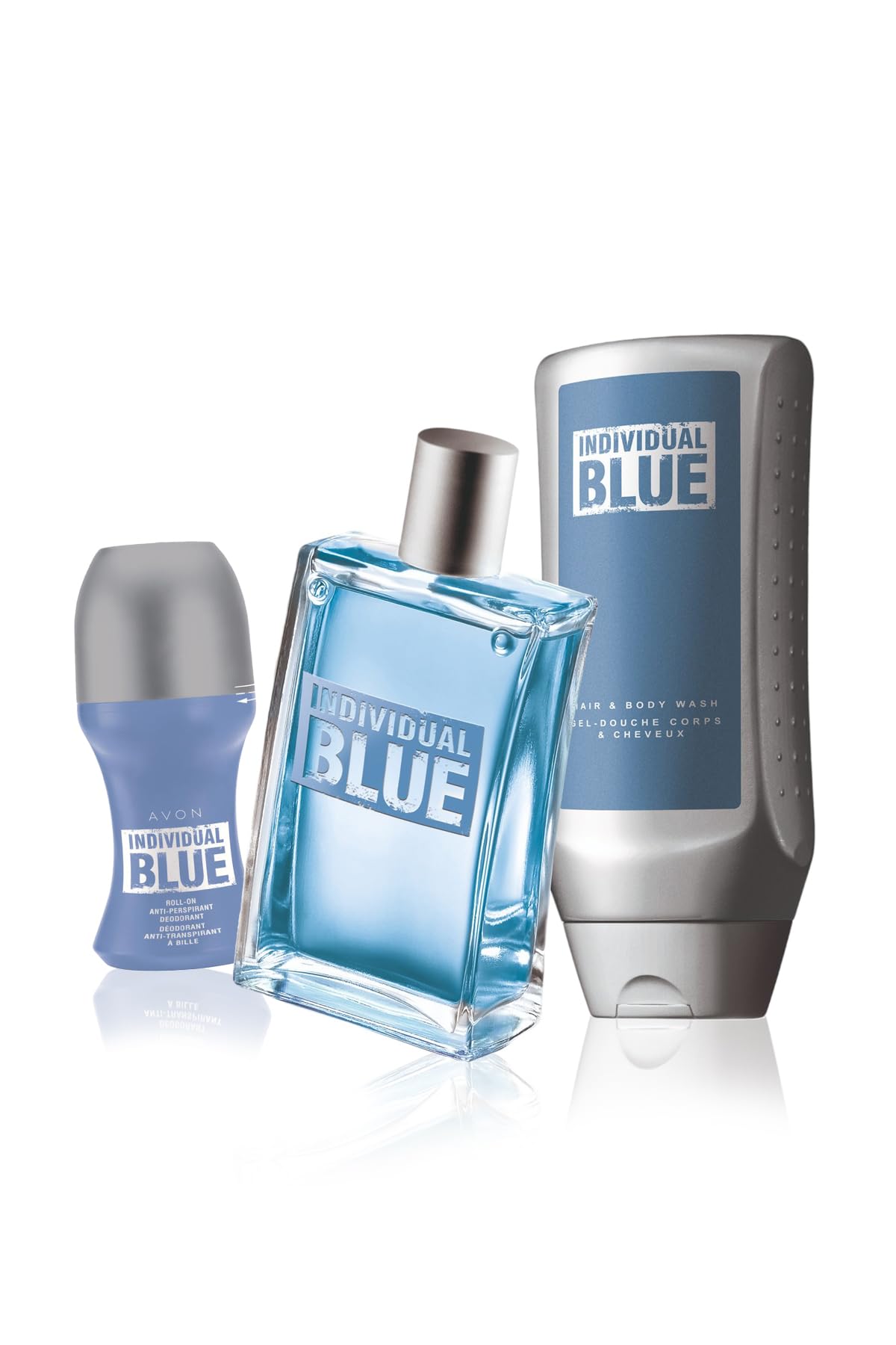 Individual Blue Erkek Parfüm Rollon Saç Vücut Şampuanı Üçlü Set