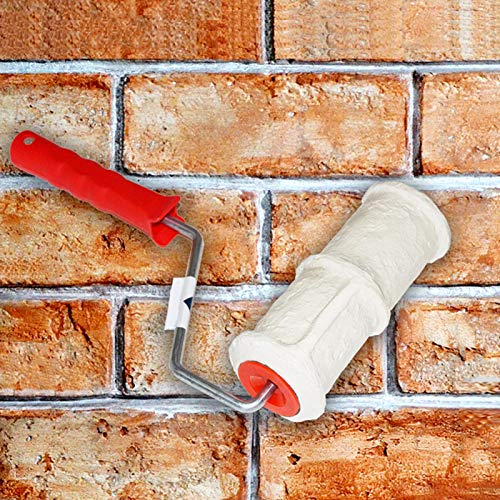 Rodillo de pintura en relieve, rodillo en relieve de ladrillo de 8 pulgadas para decoración de paredes, cilindro de gofrado con mango de goma para rodillo de pintura de bricolaje para el hogar