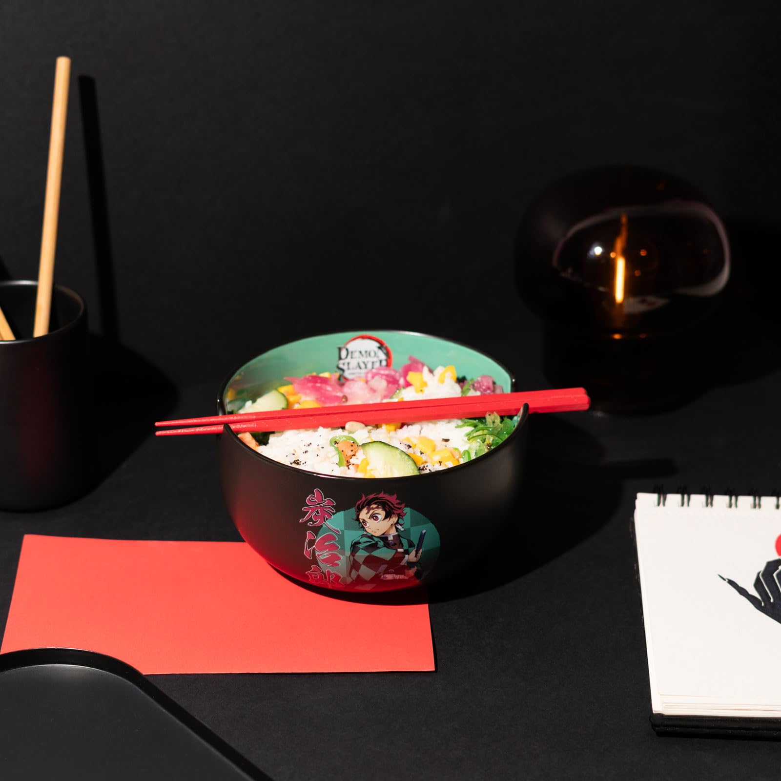 Grupo Erik Ciotola Ramen Demon Slayer - Ramen Bowl Kimetsu No Yaiba 900 ml, Ciotole Cucina Giapponese con Bacchette | Demon Slayer Gadget: Regalo Per fan