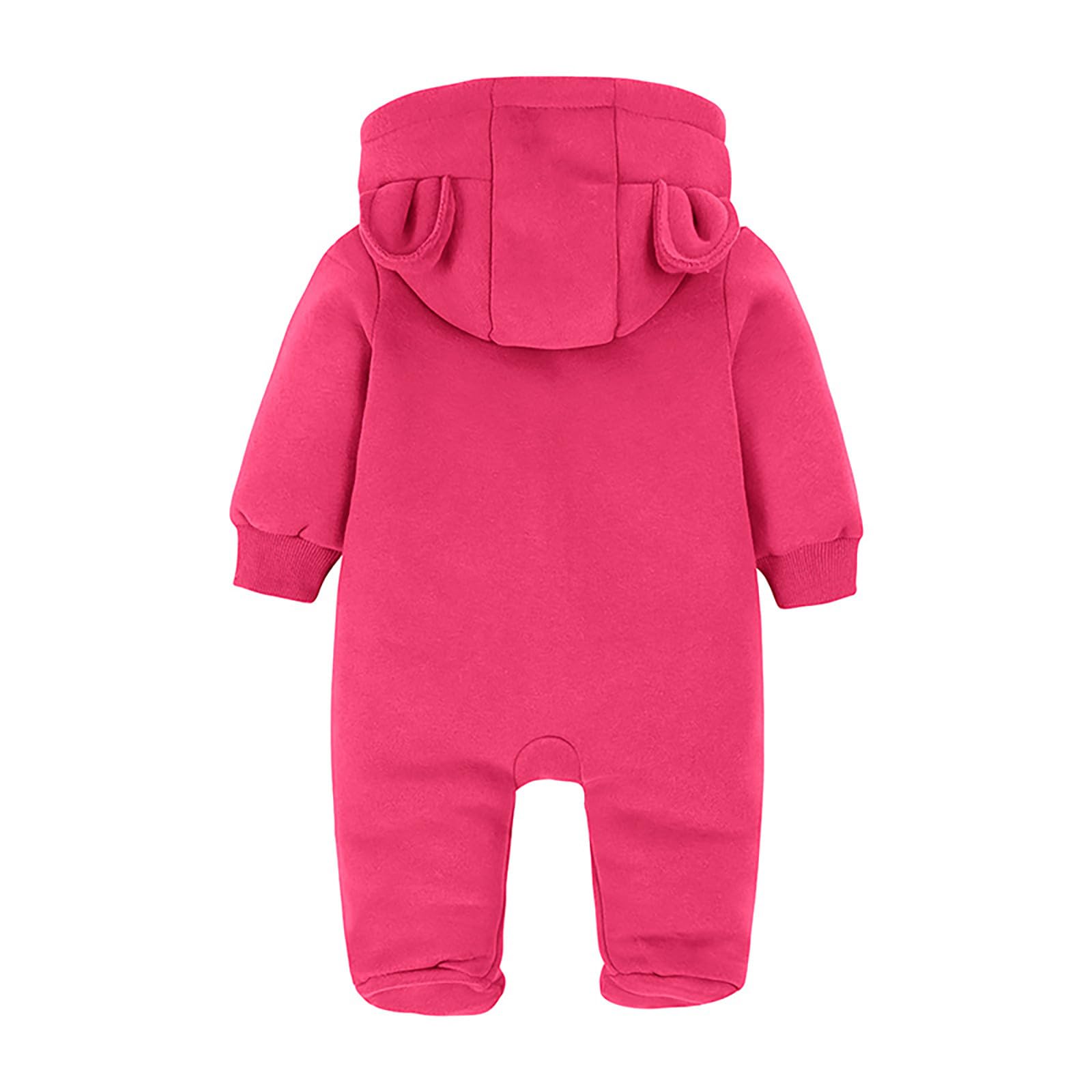 Bébé Combinaison avec Capuche,Bébé Animal À Capuche Hiver Barboteuse Enfant Veste Fille Doudoune Mixte Pull Manteaux d'hiver Épais Combi Pieds en Molleton