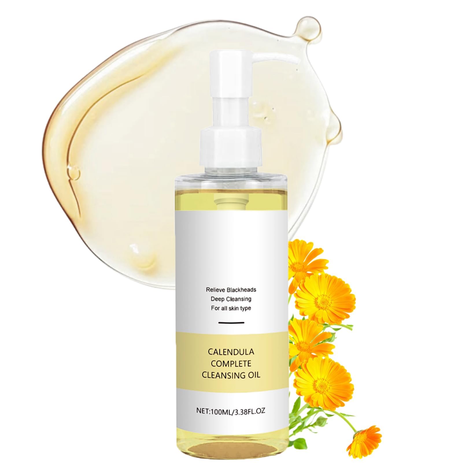 Calendula Makeup Remover Cleansing Oil, Calendula Cleansing Oil For Face, Deep Pore Cleanser Oil, Relieve Blackhead Deep Cleansing Oil For Cleansing Of Pores, Oil Cleanser Effect For All Skin Type