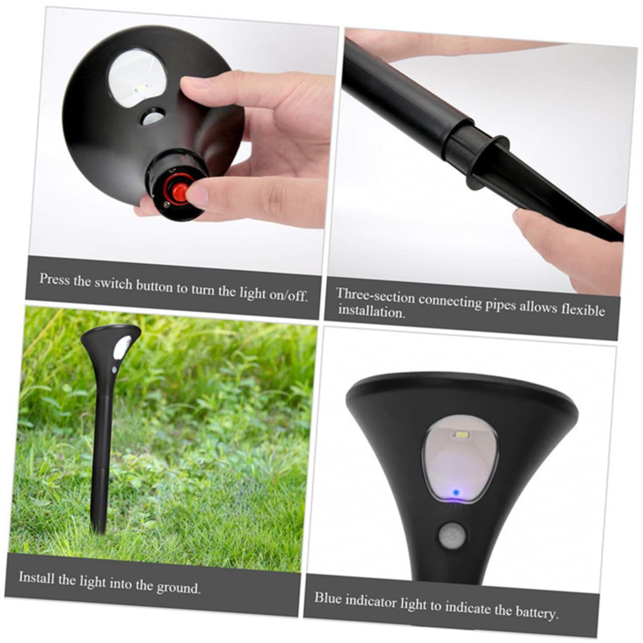 Luci da terra a LED a energia solare, confezione da 2, per esterni, illuminazione per vialetti, impermeabili, a risparmio energetico, illuminazione bianca pura per giardino e strada