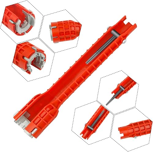 Miniatura 2 de Instalador de grifo y fregadero 14 en 1, llave de grifo y fregadero, llave multifuncional para fregadero, adecuada para instalar tuberías debajo de