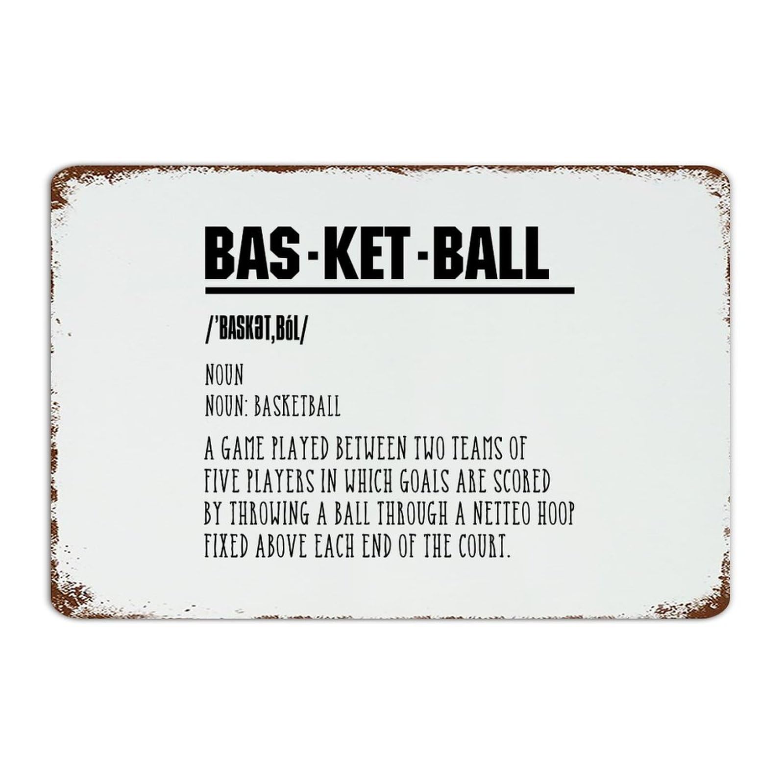 Cartello Da Basket In Alluminio Antiruggine, 22,9x27,9 Cm, Decorazione Da Bagno Con Pallacanestro, Regalo Per Giocatori