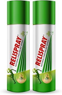 RELISPRAY Instant Pain Relief | Ayurvedic Spray | Unique Pain relieving Technology for - Elbow pain, Backache, Knee pain, Muscle pain, Tired feet, Ankle sprain | Keeps pain away longer | 75g pack of 2