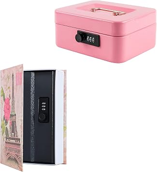 KYODOLED Diversion Book Safe with Combination Lock,Money Hiding Box,Safe Secret Hidden Metal Lock Box,Collection Box,9.5" x 6.2" x 2 .2",France