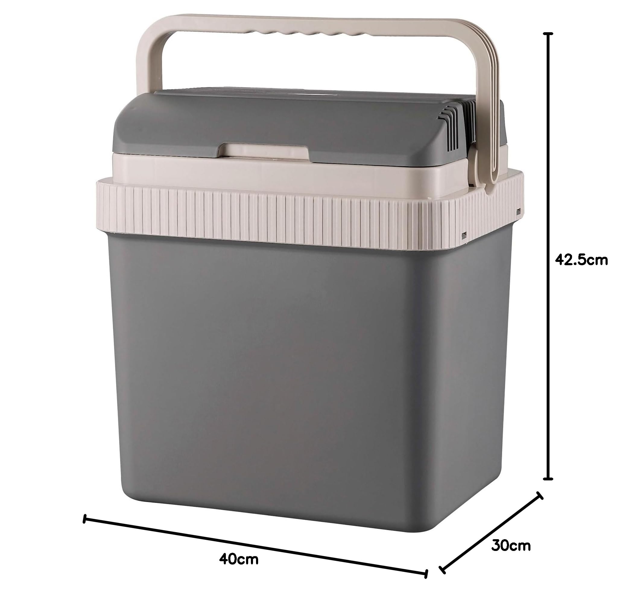 briebe Camp Nevera Portátil Eléctrica 21 litros, Coche, Camping, Viaje, 12V / 220V, Refrigera, Mantiene el Calor, Bajo Consumo, Gris, CF1151