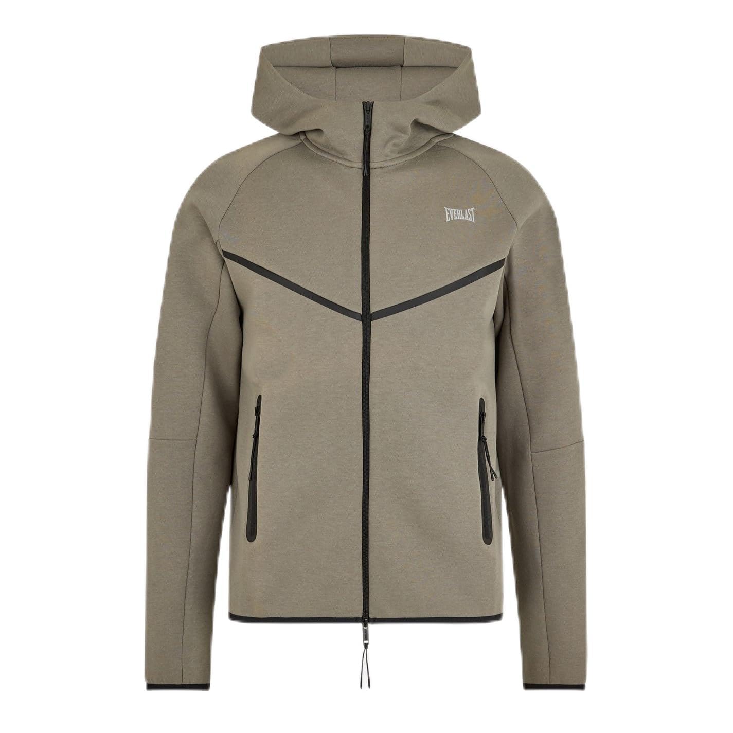 Everlast Men's Khaki/Olive Elite Hood Long Sleeve Cotton L
