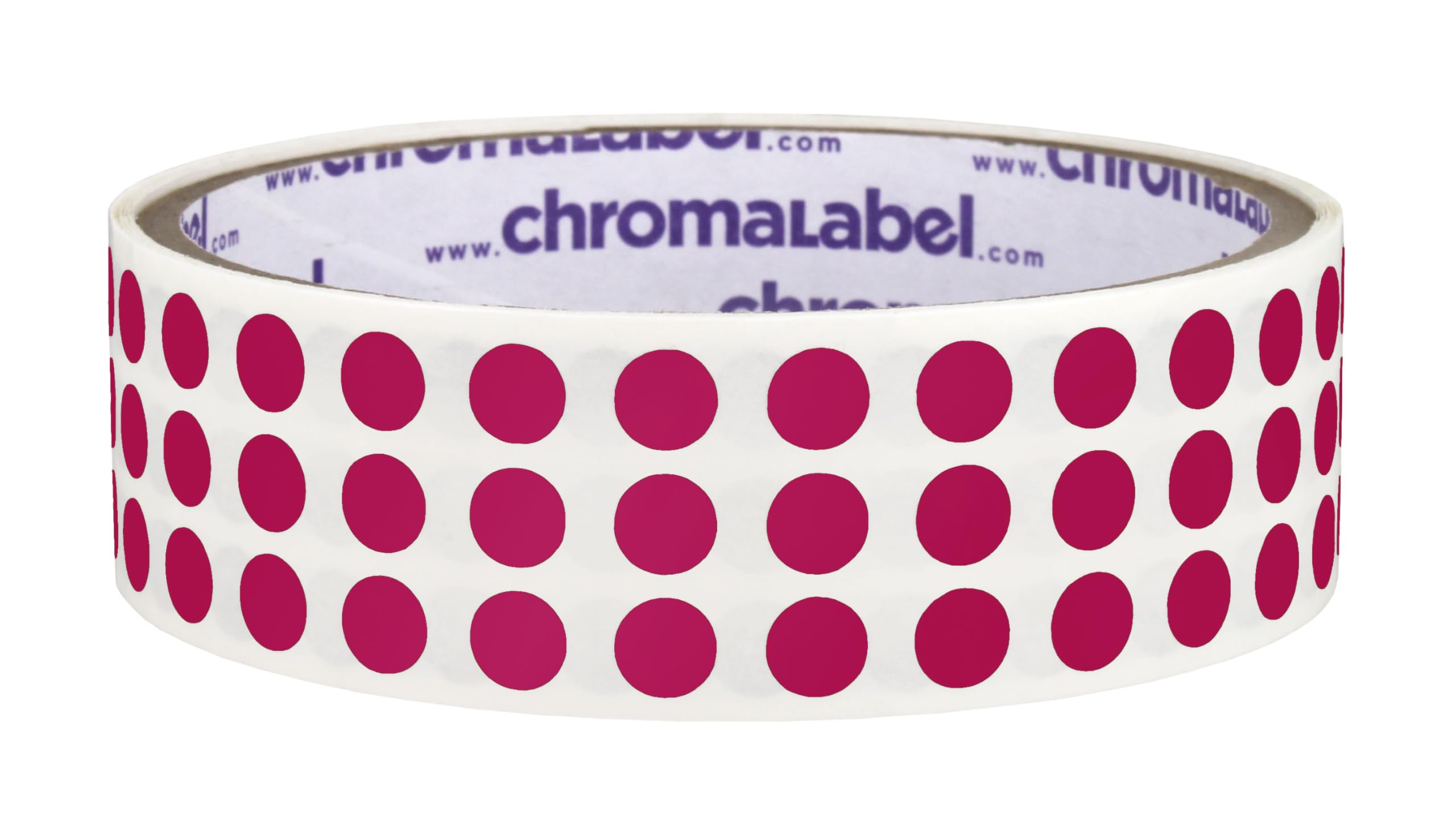ChromaLabel 1/4 Inch Color-Code Dot Labels | 1,000/Roll (Magenta)