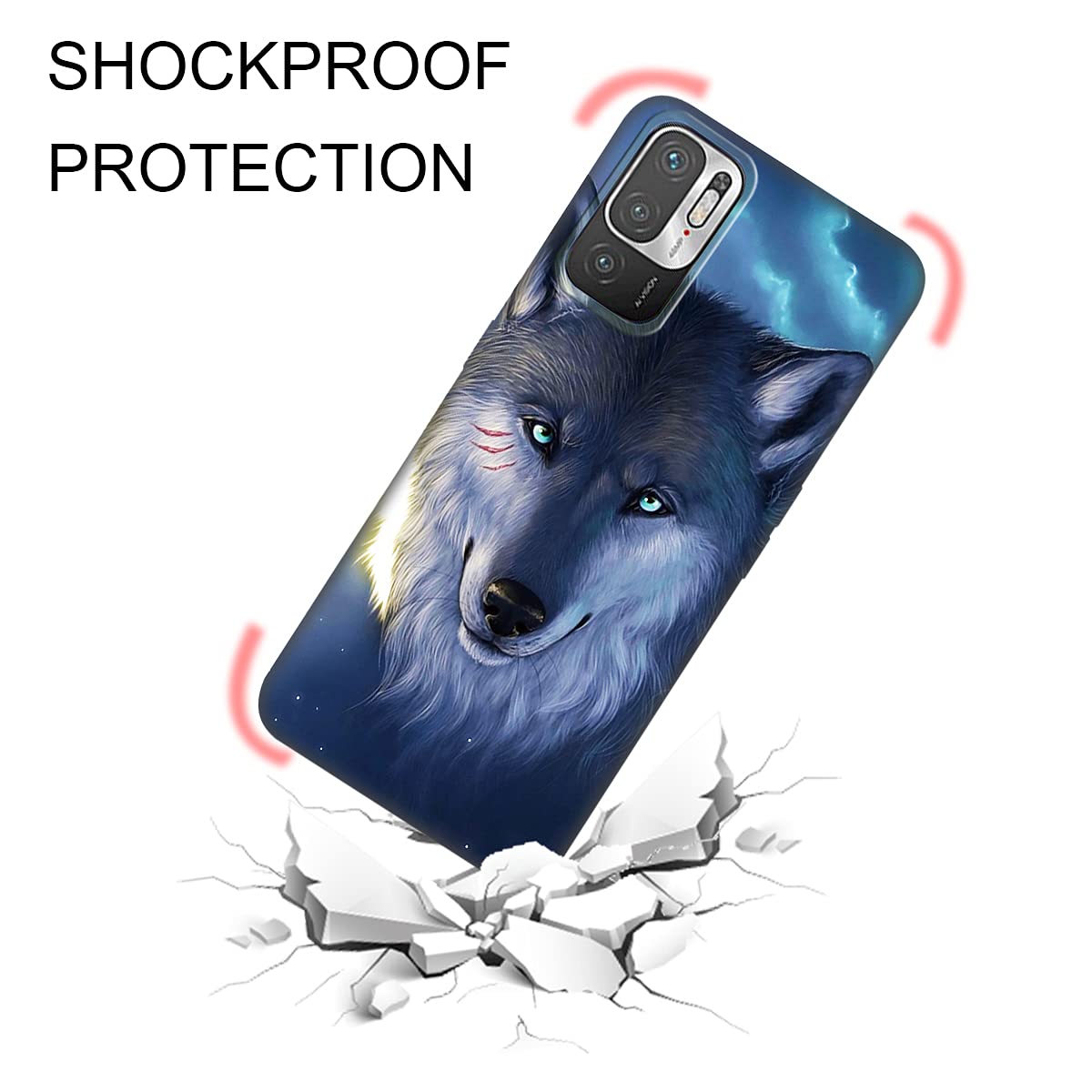 DiaryTown Cover per Xiaomi Redmi Note 9 Silicone Morbida, Nero Cover Redmi Note 9 Custodia con Disegni Animale Case Sottile TPU Antiurto Bumper
