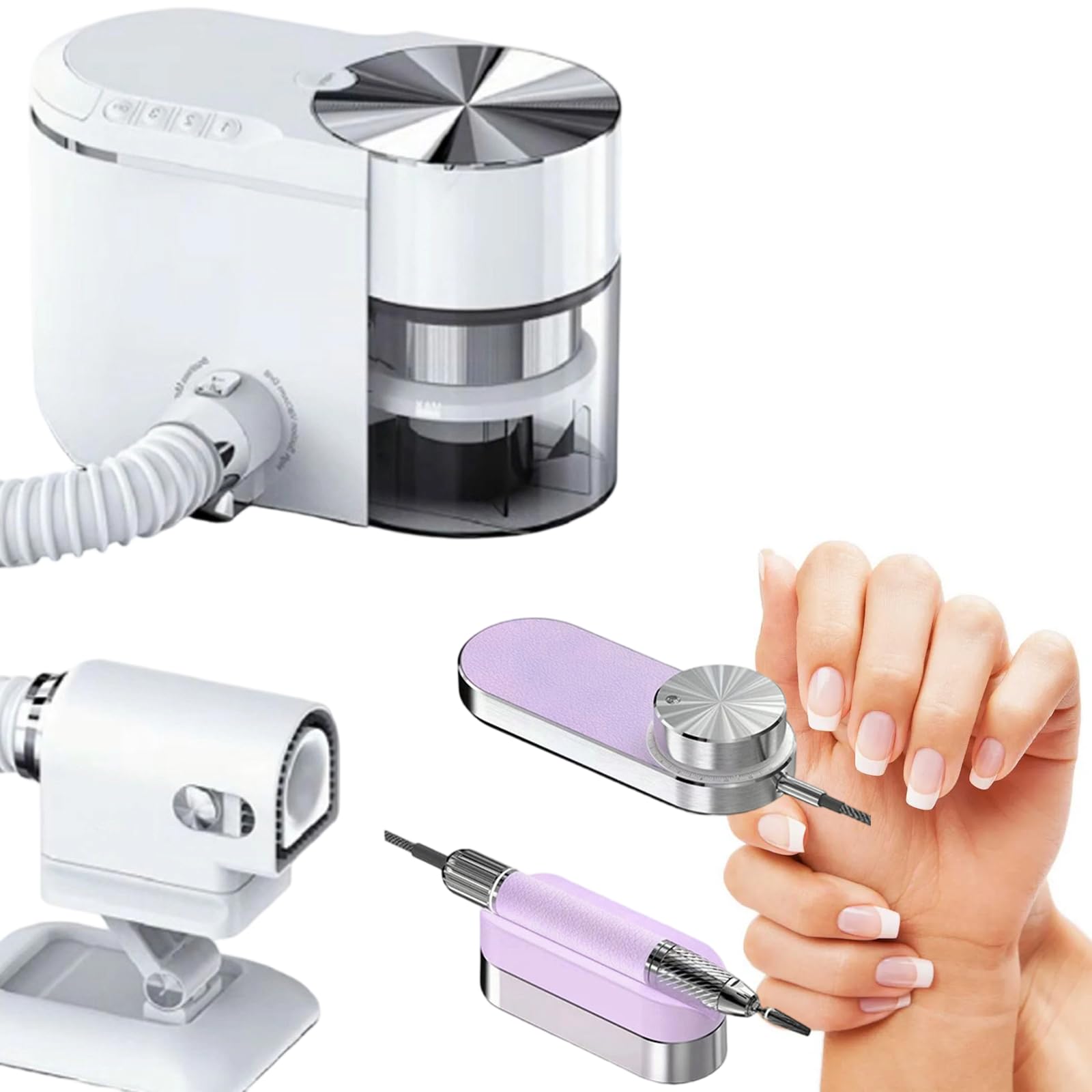 Profesjonalna Frezarka Do Paznokci I PochłAniacz PyłU 2 W 1, NarzęDzia Do Manicure Do Paznokci Akrylowych, Do UżYtku Domowego I W Salonie Standard-Purple