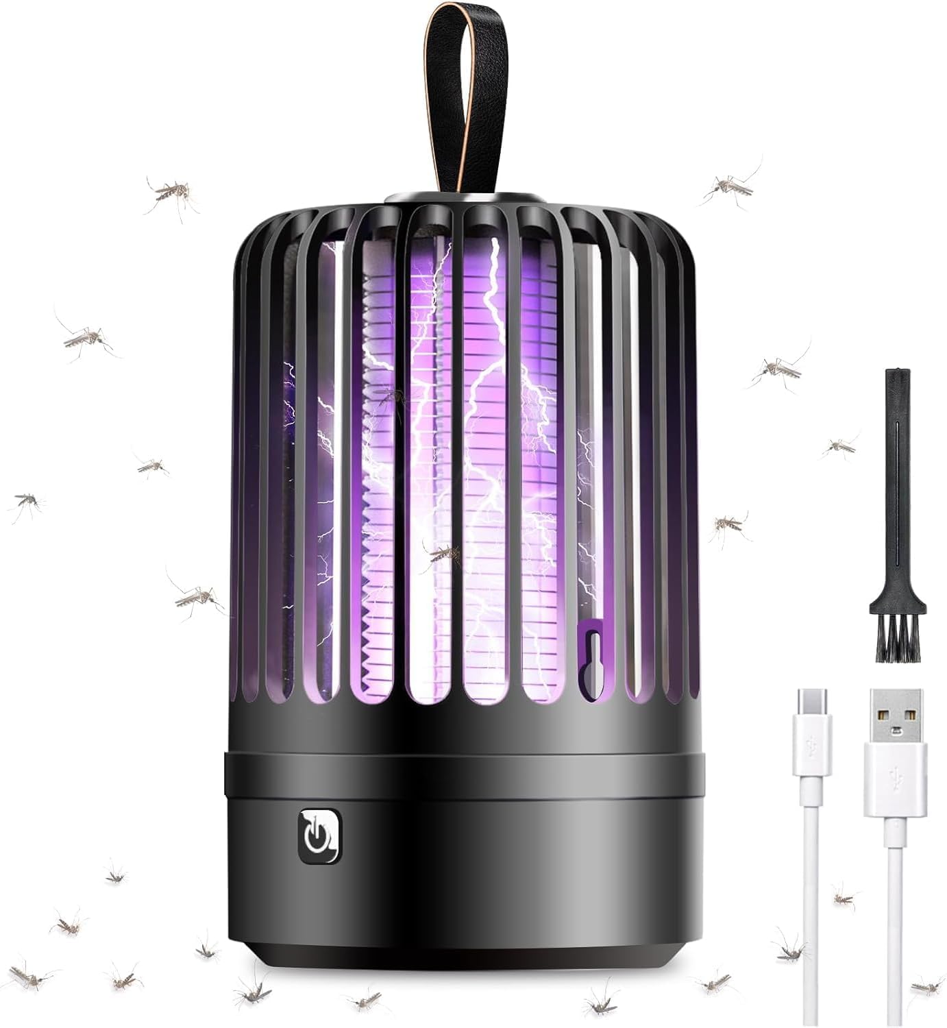 Bug Zapper Outdoor，Mosquito Killer Lamp 2 in 1 Indoor Electric Fly Killer Zapper, Powerful 2800V Electric Insect Repellent Flies Mosquito Catcher for Outside Patio, Backyard, Garden (Black)