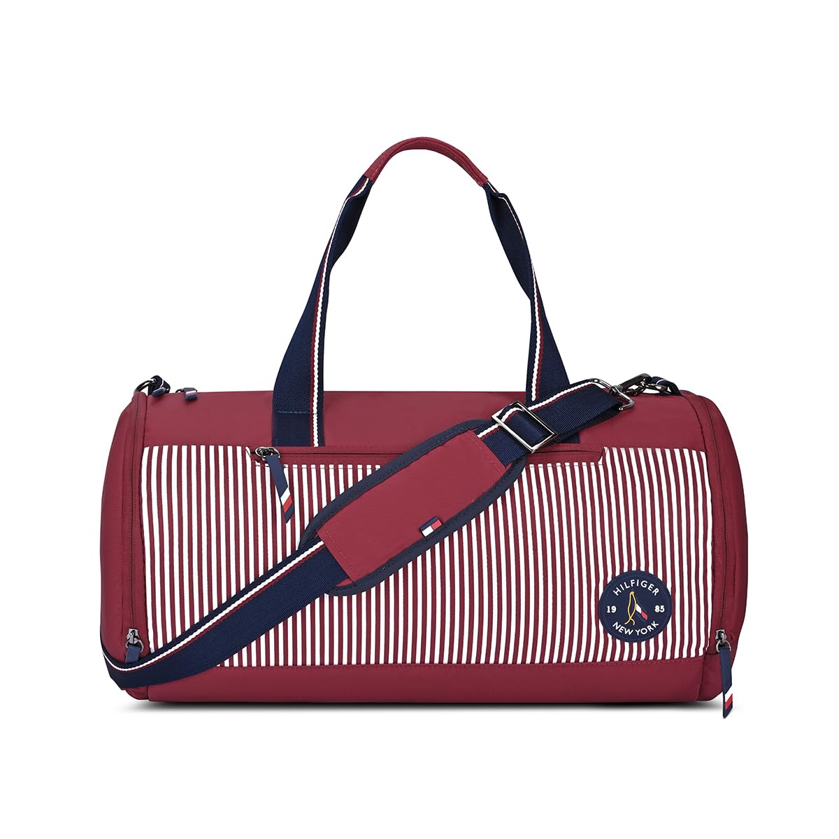 tommy hilfiger Unisex Duffle Bag Hubble - Burgundy+Navy | Gym Bag for Men & Women | Trendy & Fashionable Bag-picture-35
