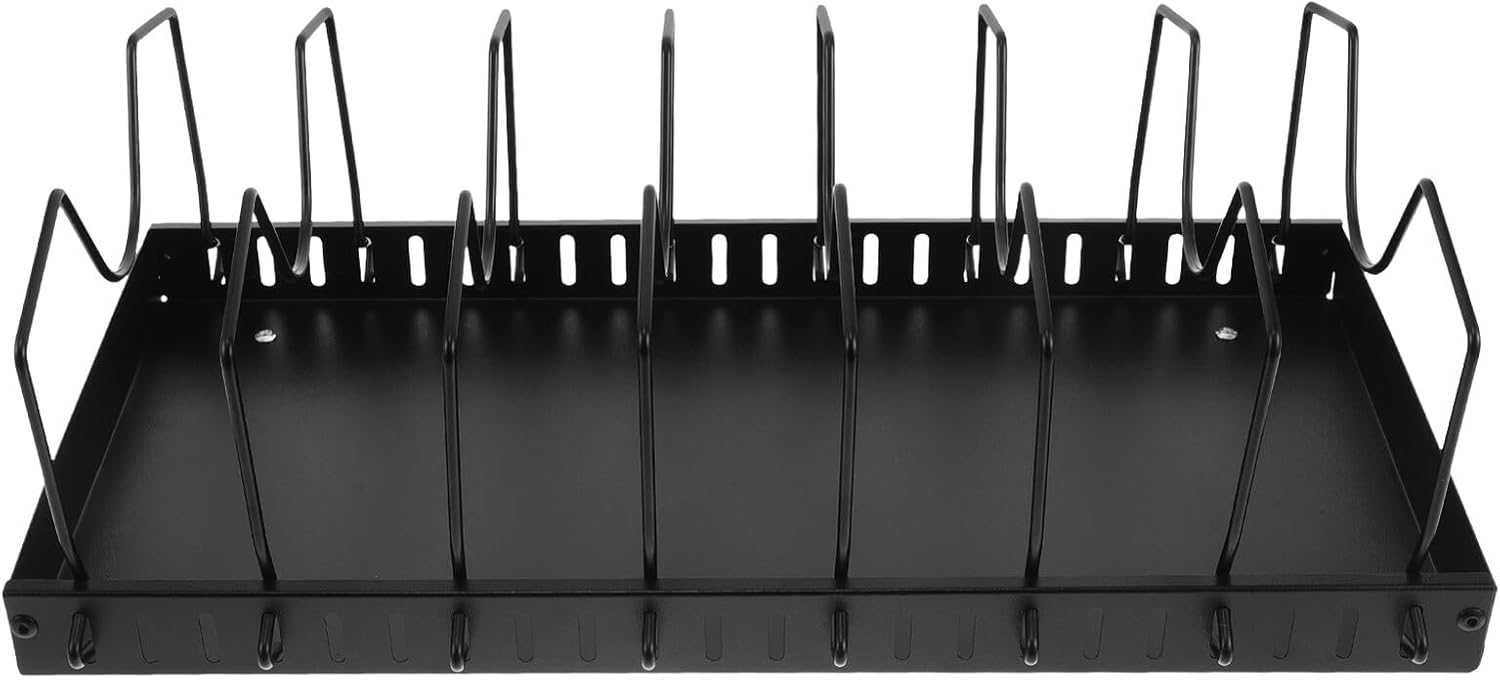 Expandable Kitchen Cabinet Organizer with Adjustable Dividers Metal Pot Lid and Pan Storage Rack Smooth Sliding Rail for Space-saving Cookware Storage in Kitchen