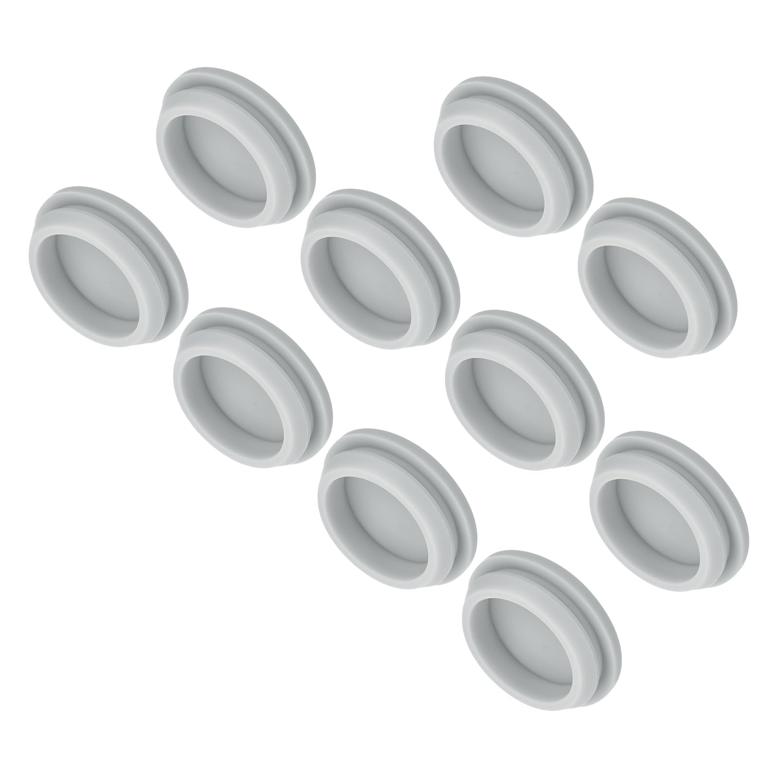 MECCANIXITY 10pcs Silicone Snap in Locking Hole Plugs,30mm/1.2 Inch Mounting Diameter Narrow Groove Width 2.5mm Panel Seal Cover Round for Kitchen Bulkheads Waterproof Sealing Plugs Grey
