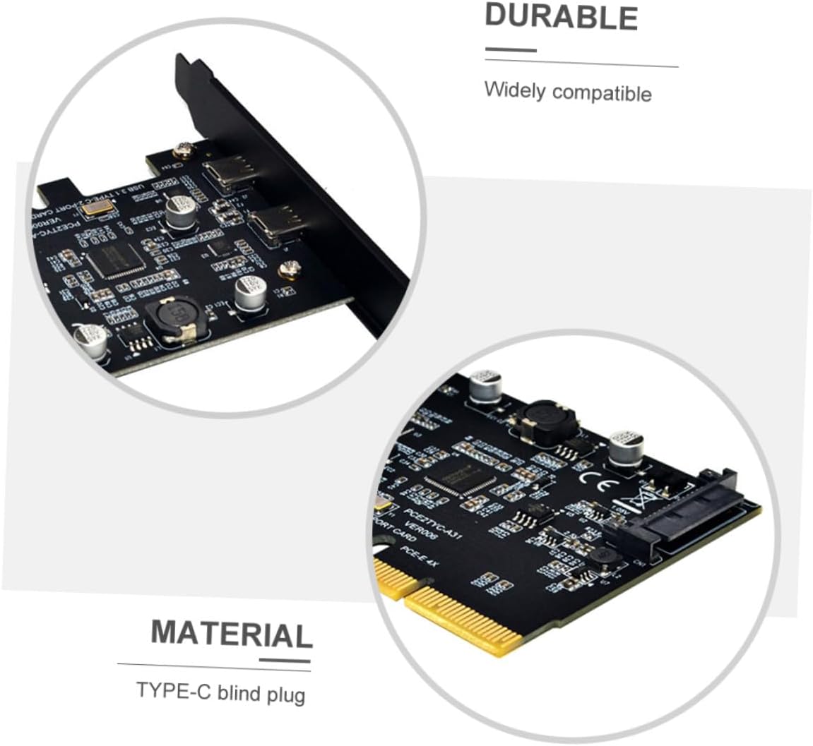 10Gbps USB Type-C Expansion Card PCIe Computer Extender Adapter Dual Ports High-Speed Data Transfer Compatible with Windows Systems