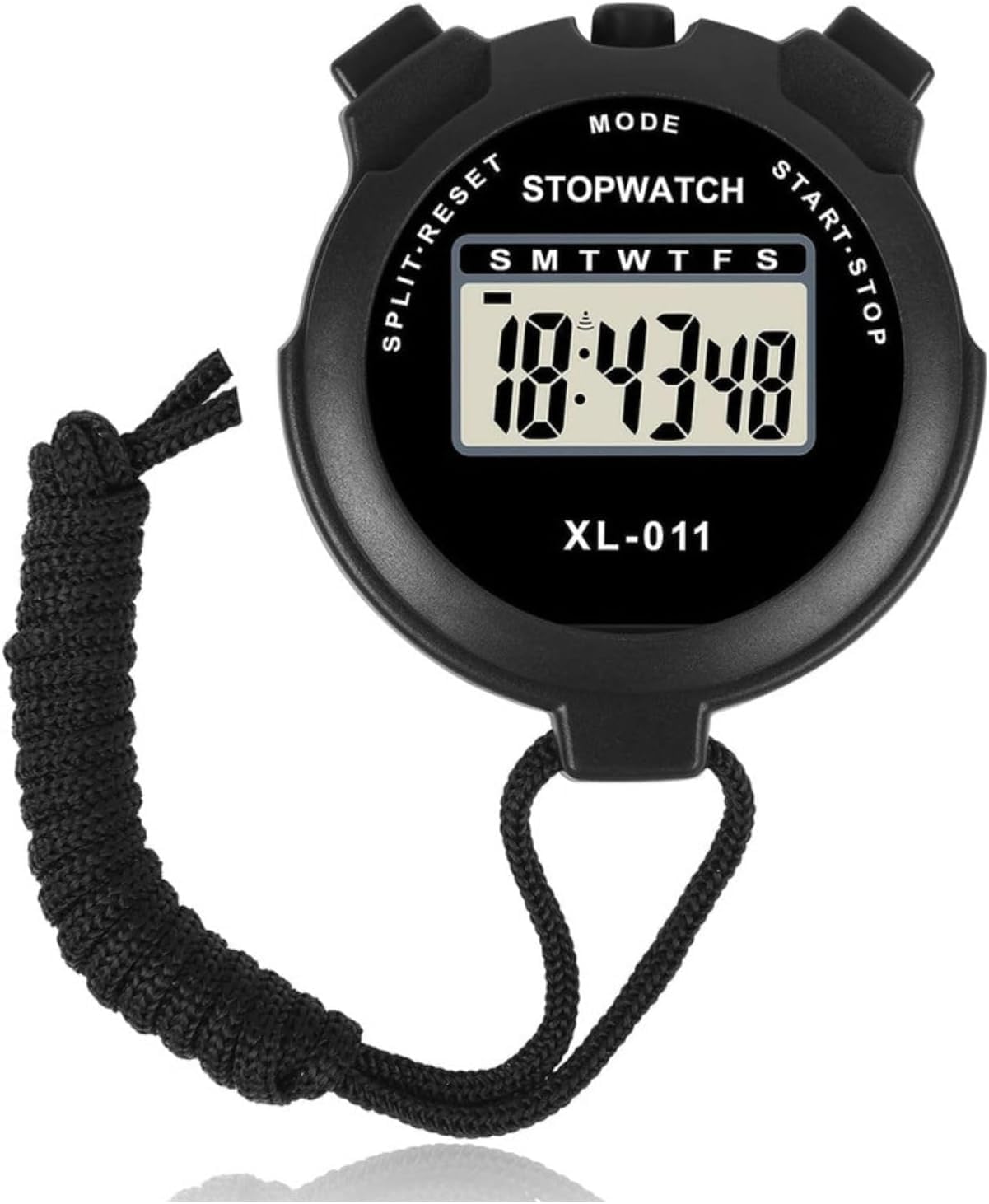 Digital Handheld Sports Stopwatch, Outdoor Multi-Function Digital Timer, Split/single Lap Running Timer,Shockproof Stopwatch for Coaches Swimming Running... (1, Black)