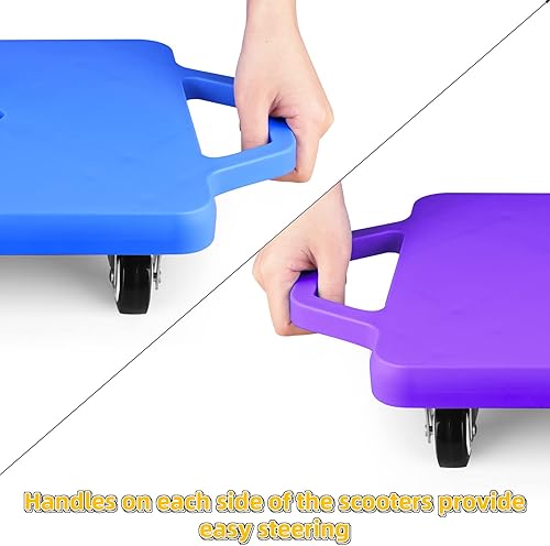 Miniatura 6 de Juego de 4 tablas de patineta deportiva con asas patineta de suelo para niños divertida tabla de patineta con ruedas de plástico que no se marcan