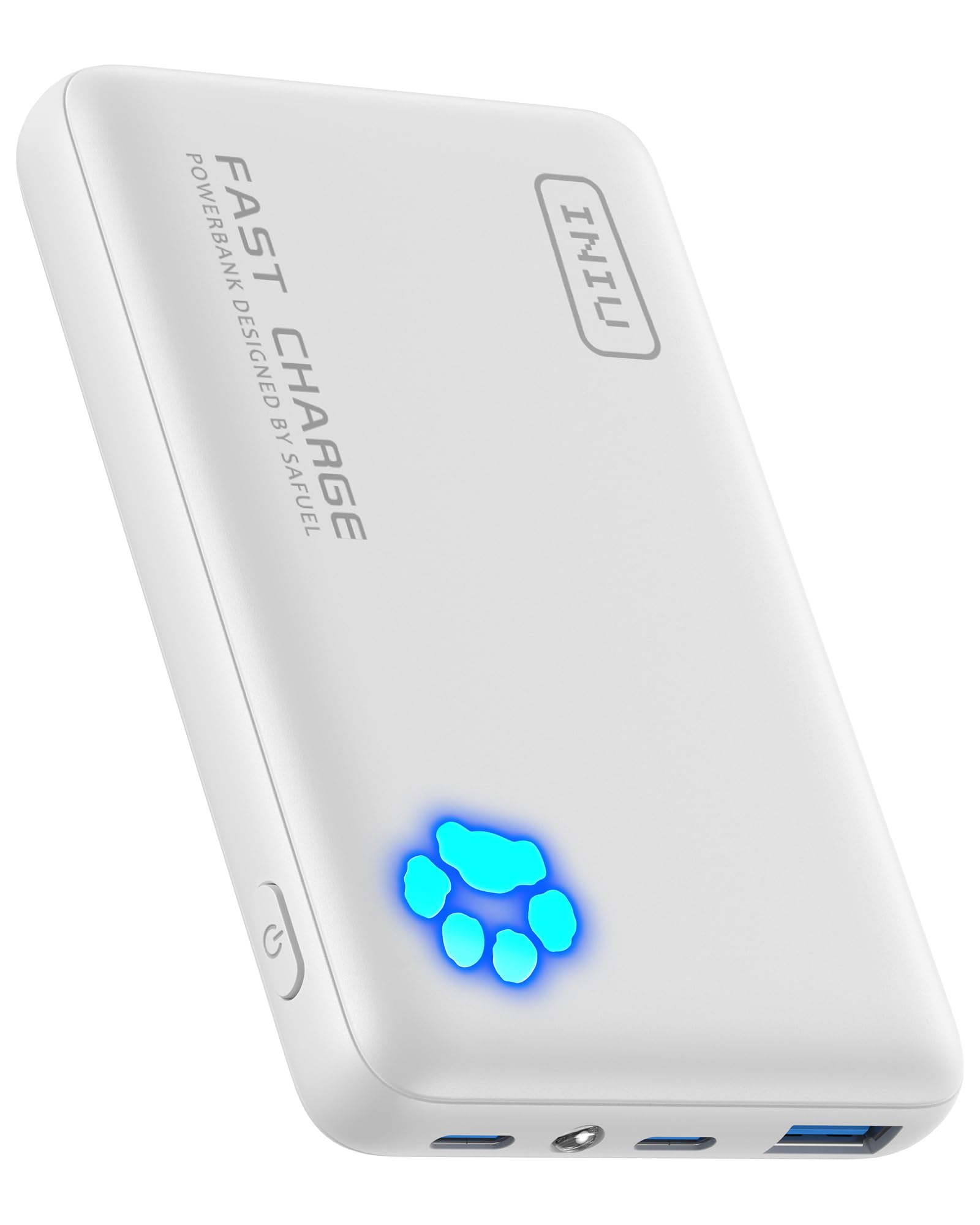 INIUPortable Charger, 22.5W 10000mAh Slim Power Bank, Fast Charging Mini Battery Pack, Travel Trip Accessories Flight Cruise Ship Essentials for College Students Travelers Teen Boys Girls, White