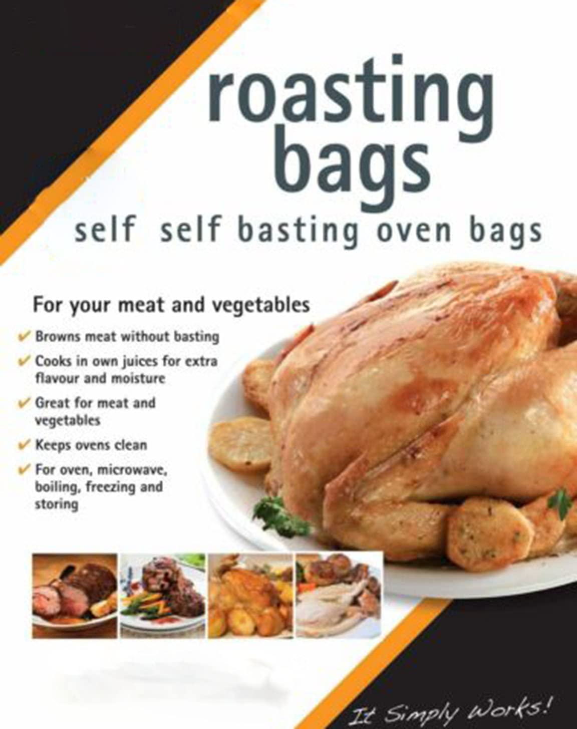 Mager Clear 8 X Flavour Seal Roasting Bags For Ovens And Microwaves Perfect Cooking Bags For Roasting Chicken Fish Meat Turkey And Vegetables - Medium Size