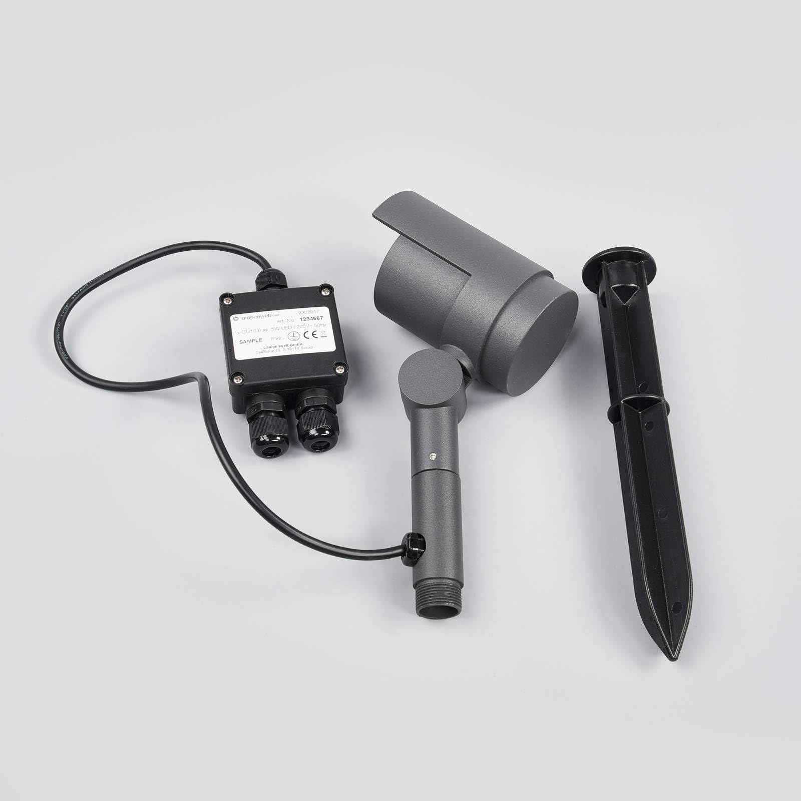 Lucande LED Gartenstrahler mit Erdspieß, schwenkbar Erdspießstrahler strahlwassergeschützt IP65 Gartenbeleuchtung 15W