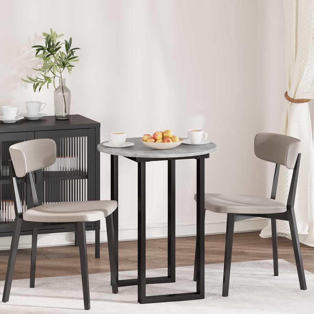 Tischplatte Betongrau 60 cm rund aus wetterfestem Holzwerkstoff Modernes minimalistisches Design für Garten Balkon Küche Terrasse und Wohnzimmer