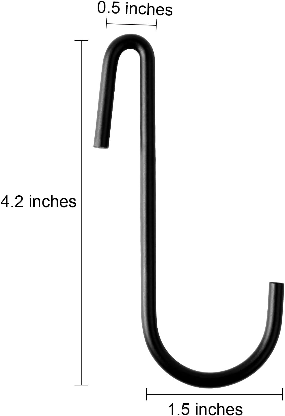 Vdomus pot rack hooks black S style for kitchen pot hanging, set of 10 (black)